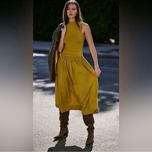 NWOT Free People Free-Est Midi Dress Avocado Oil